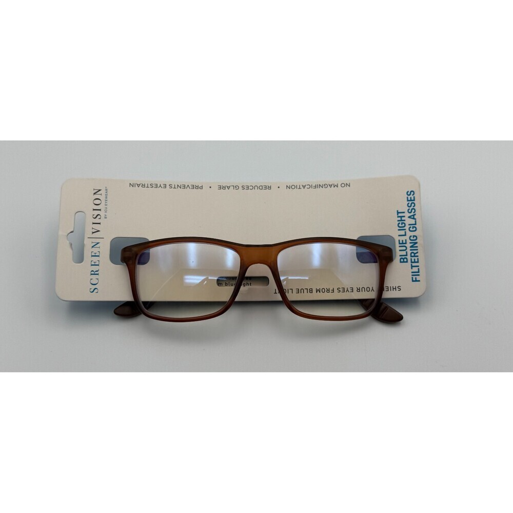 ICU Eyewear Screen Vision Blue Light Filtering Glasses Unisex with Brown Frame